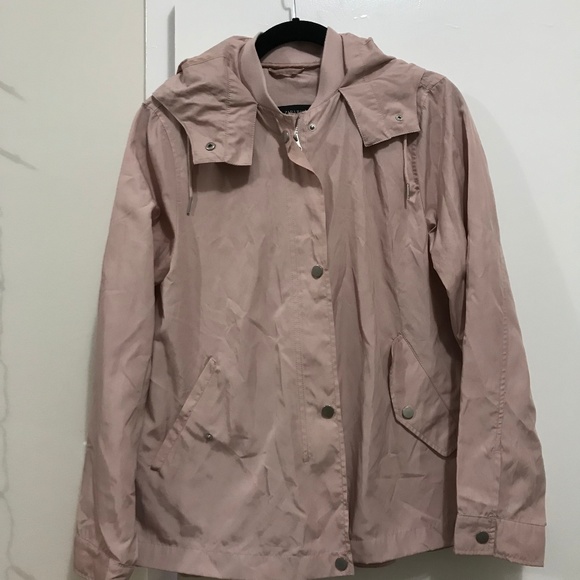 dusty pink raincoat